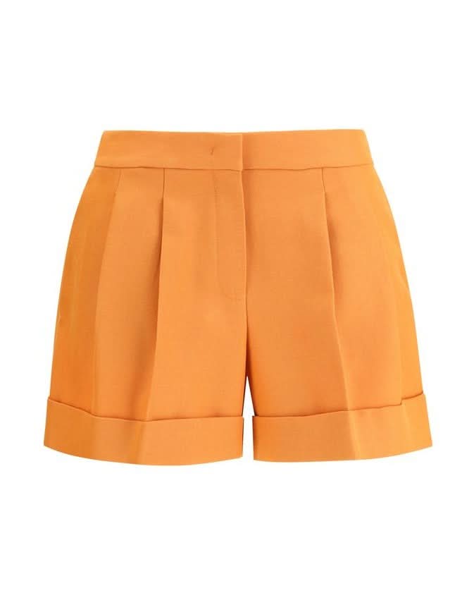 Fendi Orange Wool Fleece Shorts Short Trousers