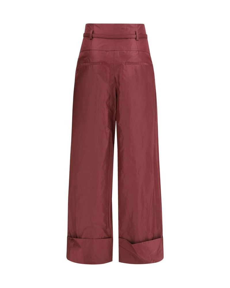 Fendi Silk Bordeaux Dress Pant Trousers