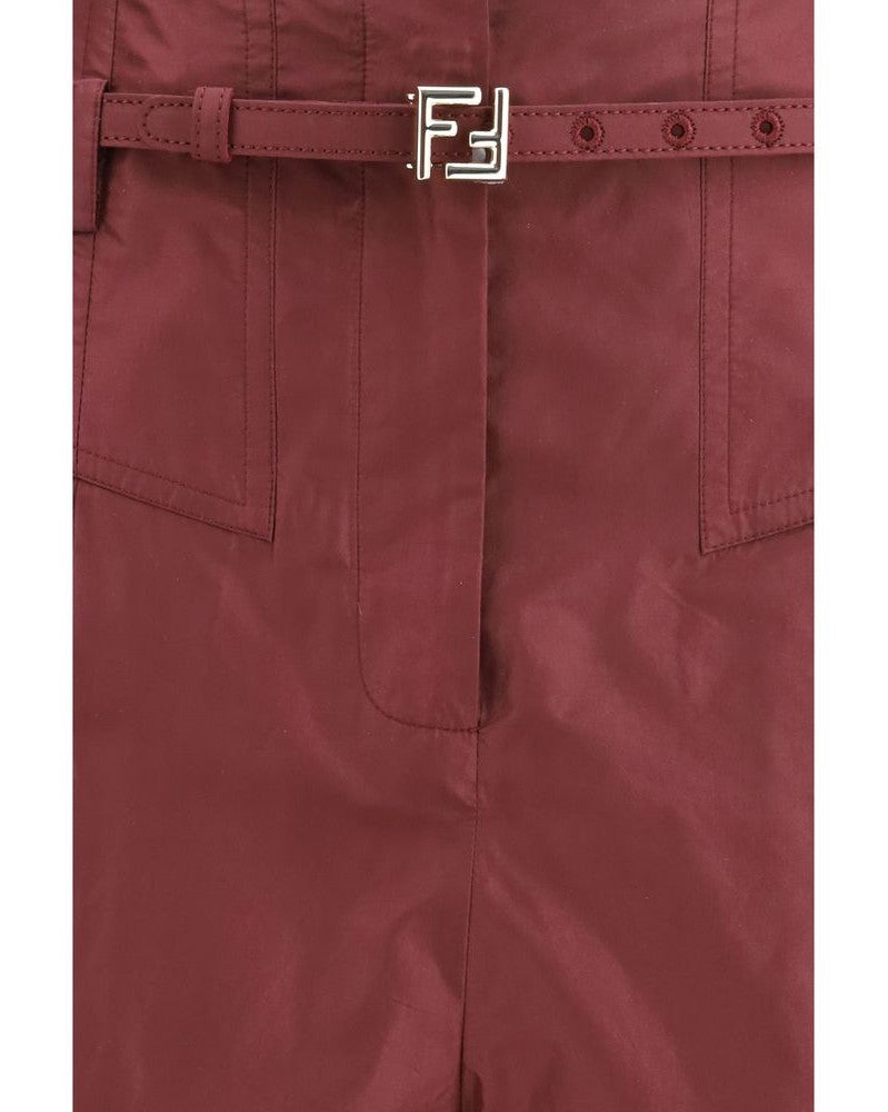 Fendi Silk Bordeaux Dress Pant Trousers