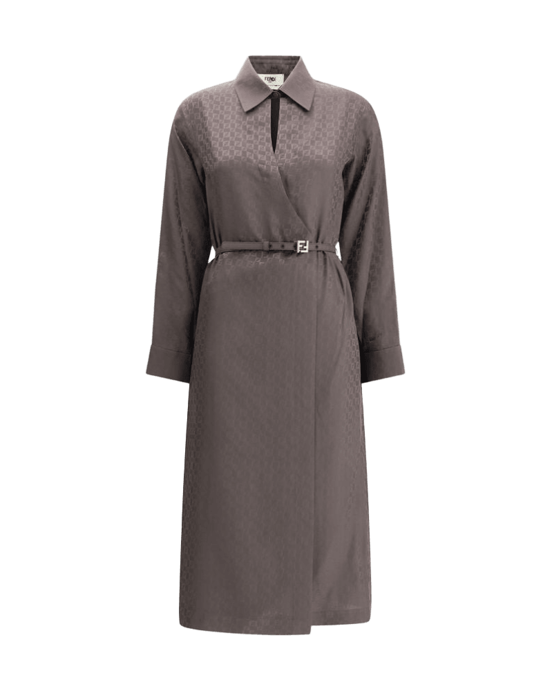 Fendi Silk Ff Jacquard Dress Glam Steals