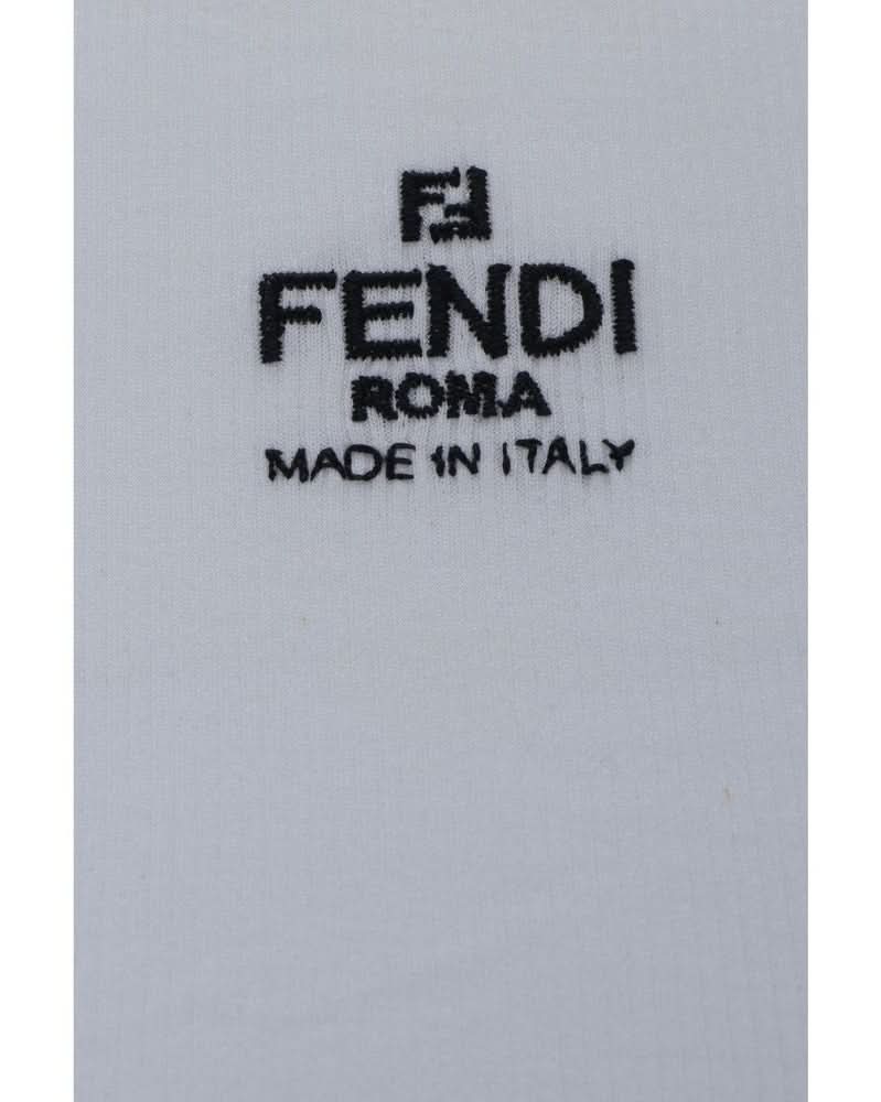 Fendi White Cotton Top T-Shirts