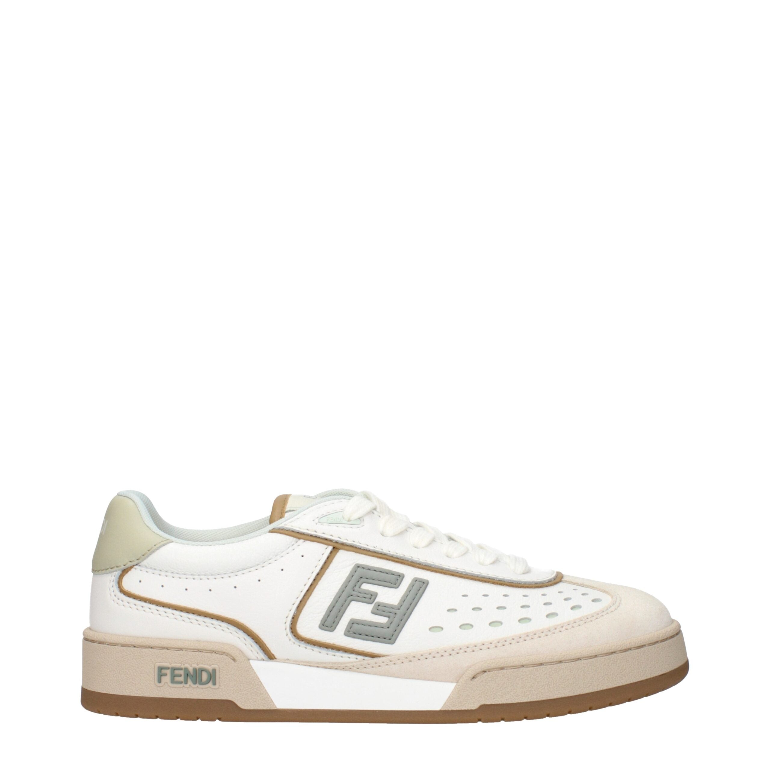 Fendi White Leather Low Top Glam Steals