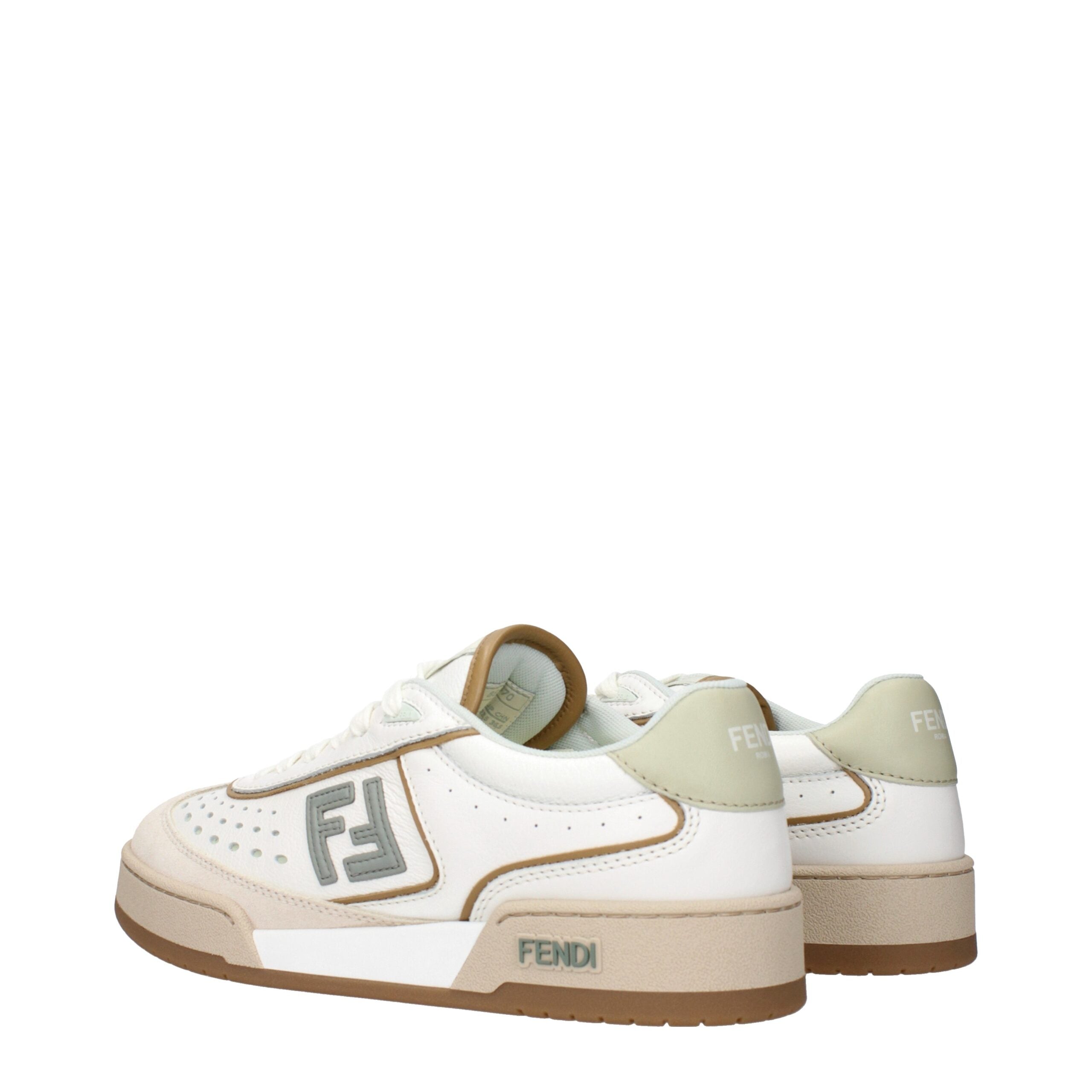 Fendi White Leather Low Top Glam Steals