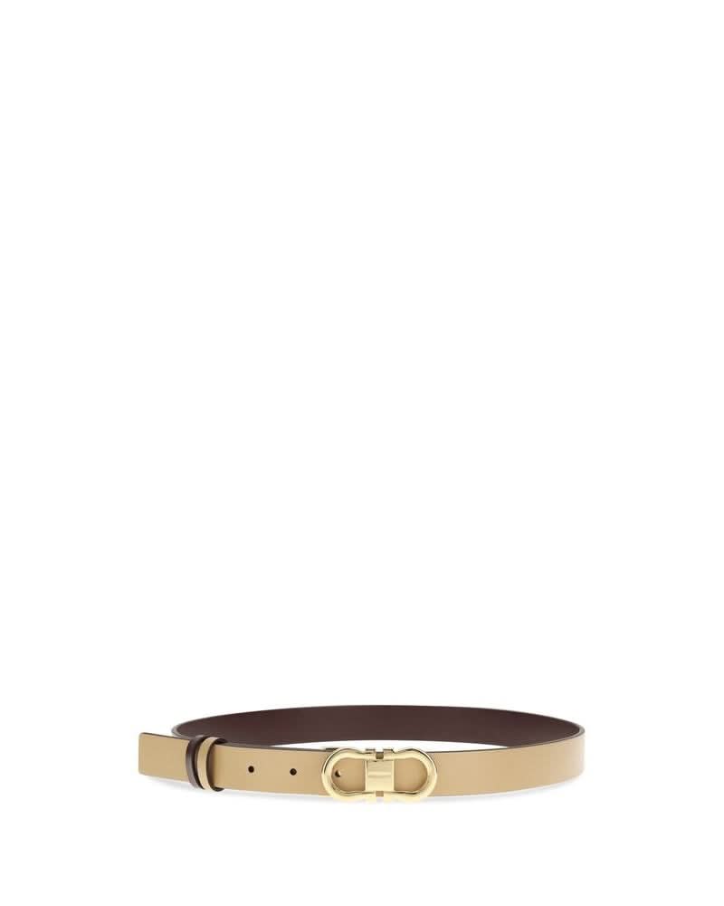 Ferragamo Beige Calf Leather Bos Taurus Regular Belt