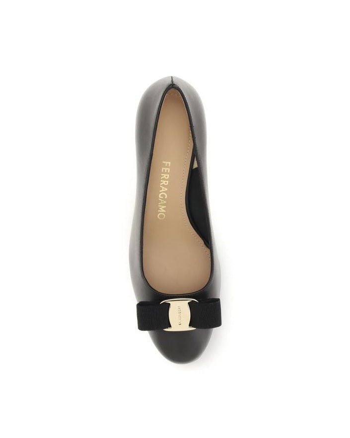 Ferragamo Black Calf Leather Bos Taurus High Heel Pumps