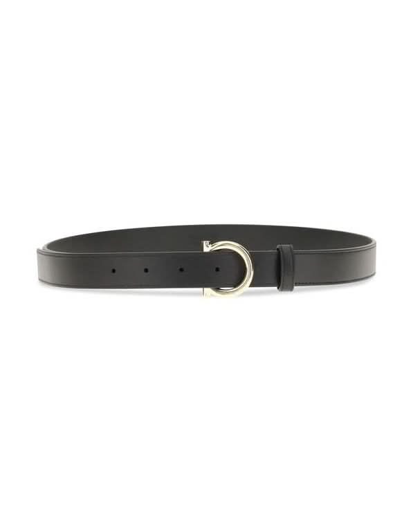 Ferragamo Black Calf Leather Bos Taurus Regular Belt