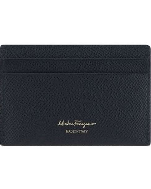 Ferragamo Black Calf Leather Bos Taurus Wallet