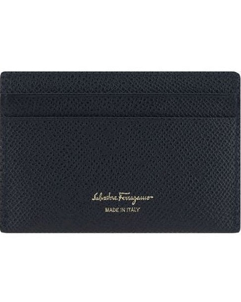Ferragamo Black Calf Leather Bos Taurus Wallet
