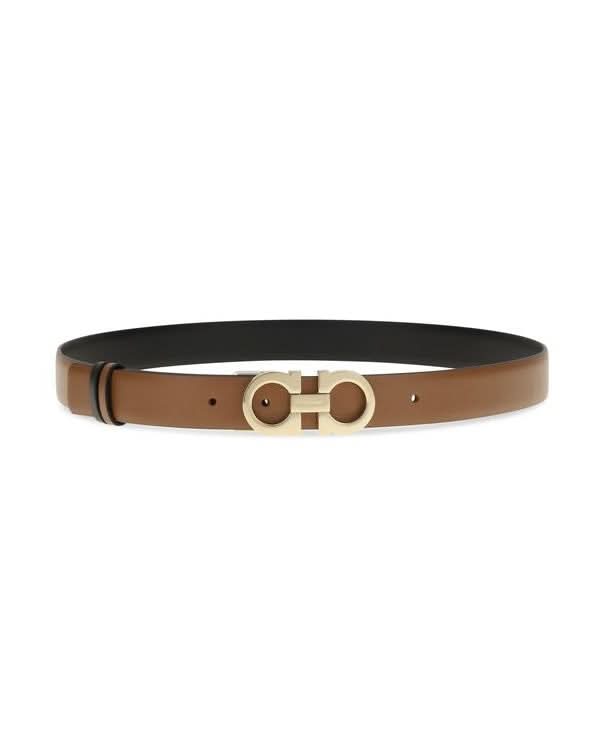 Ferragamo Brown Leather Calf Bos Taurus Regular Belt Glam Steals