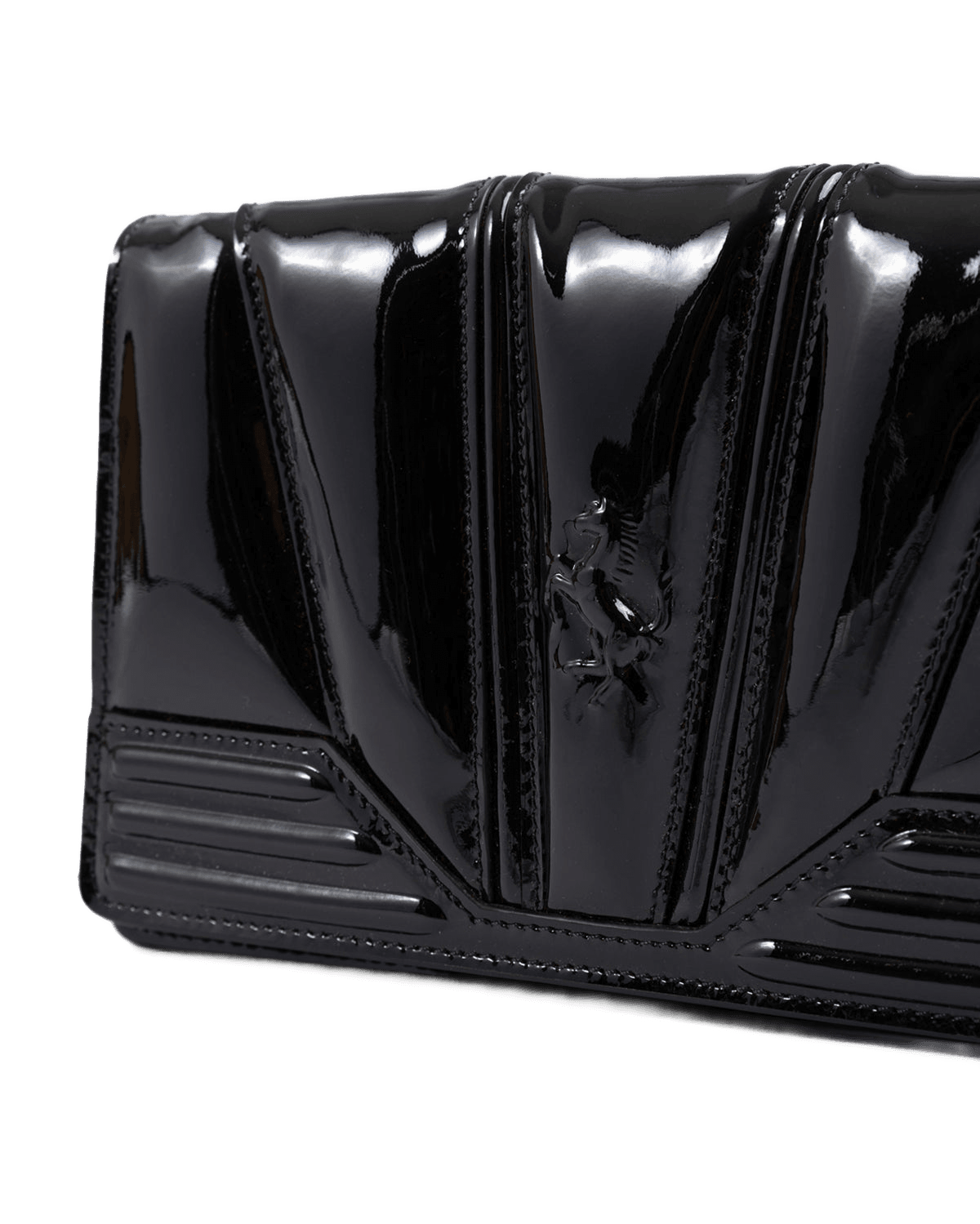 Ferrari Black Patent Leather Chain Bag Glam Steals