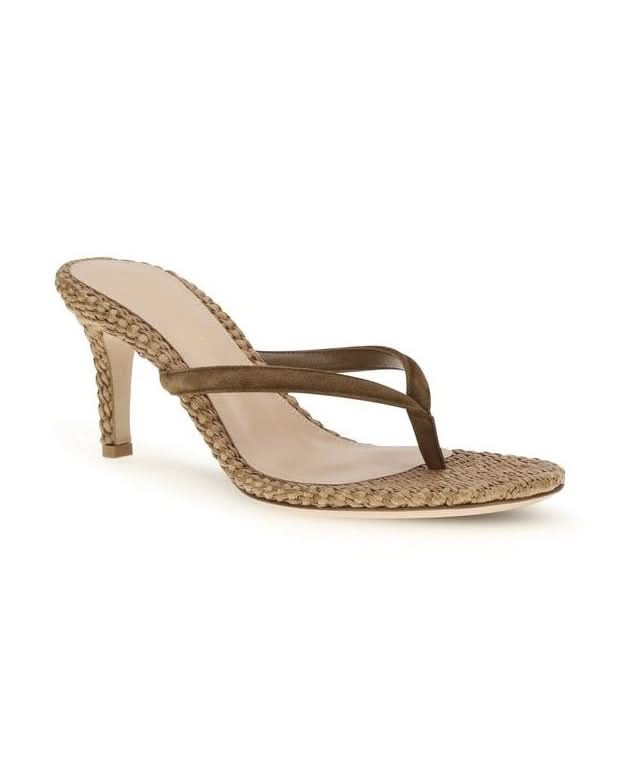Gianvito Rossi Beige Raffia Stiletto Heel Sandals