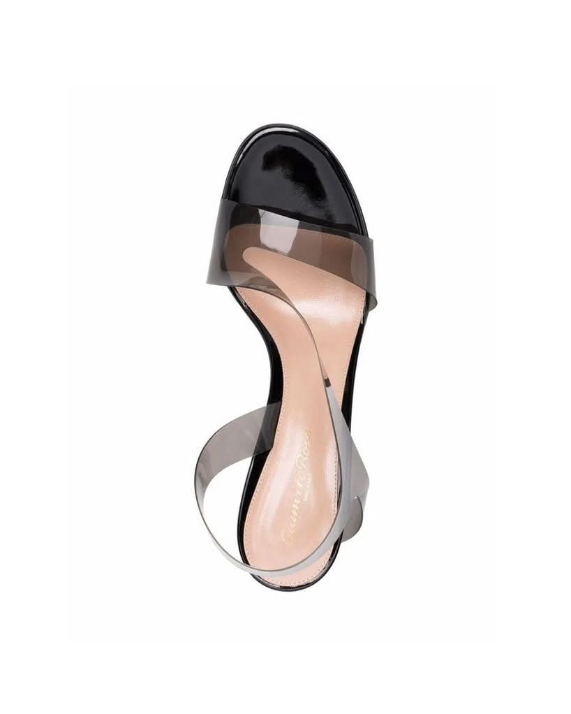 Gianvito Rossi Black Rubber Stiletto Heel Sandals Heels