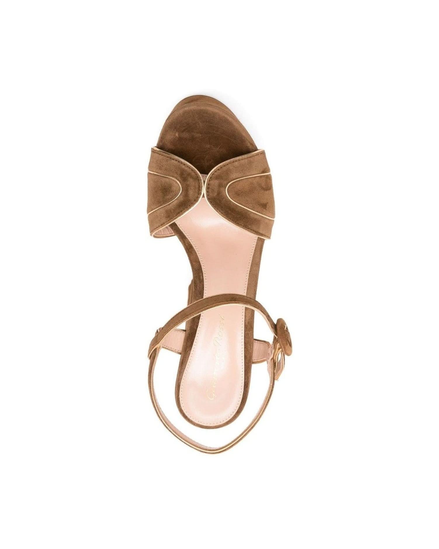 Gianvito Rossi Brown Leather Sandals Heels