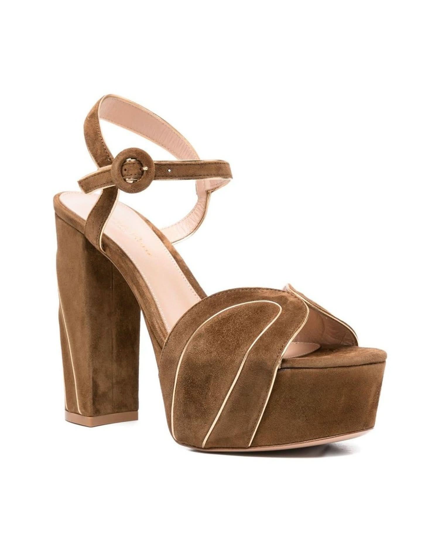 Gianvito Rossi Brown Leather Sandals Heels