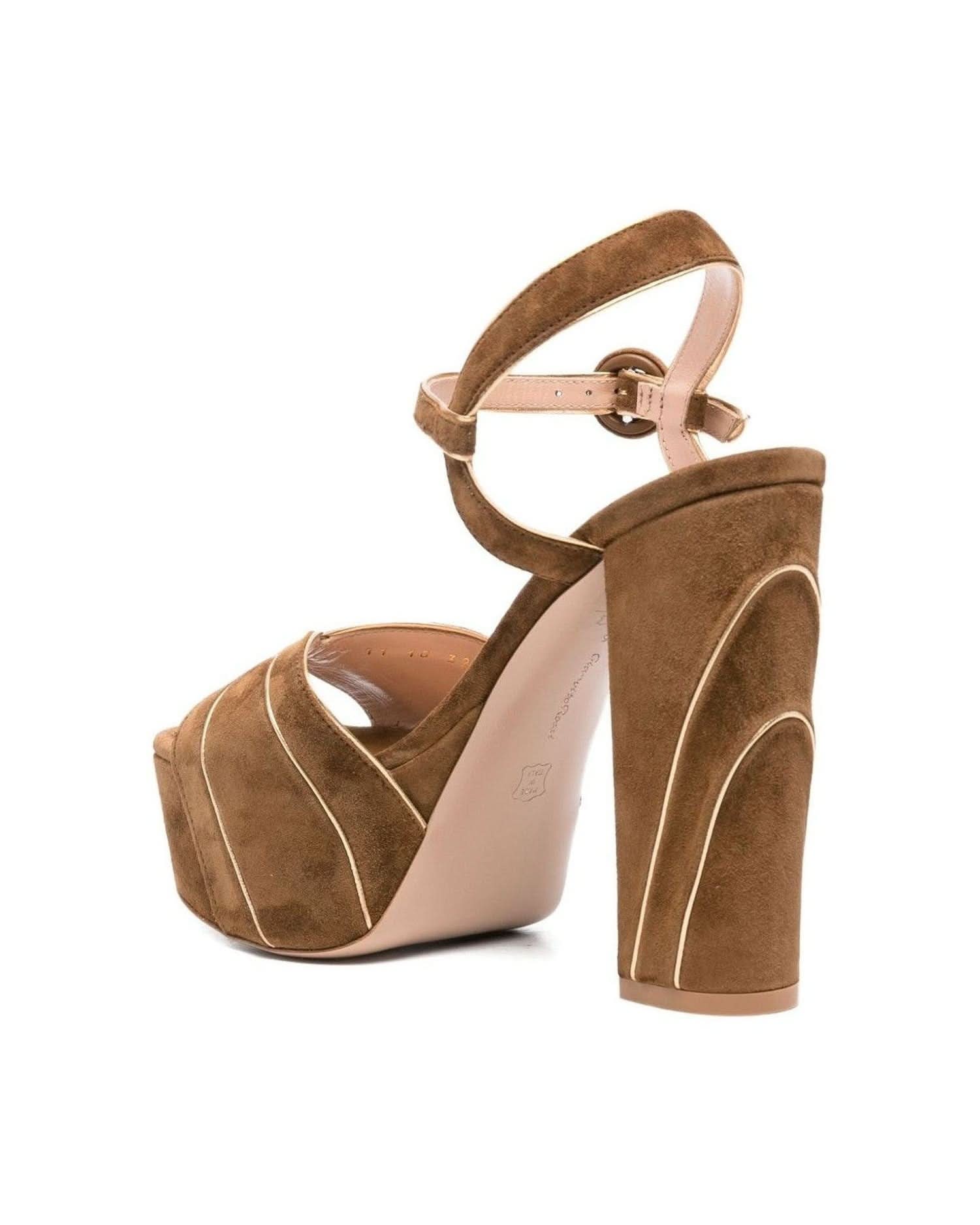 Gianvito Rossi Brown Leather Sandals Heels