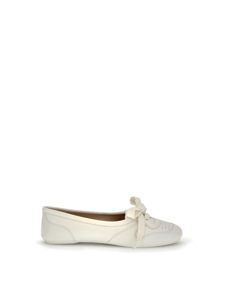 Gianvito Rossi White Calf Leather Bos Taurus Ballet Flats Glam Steals