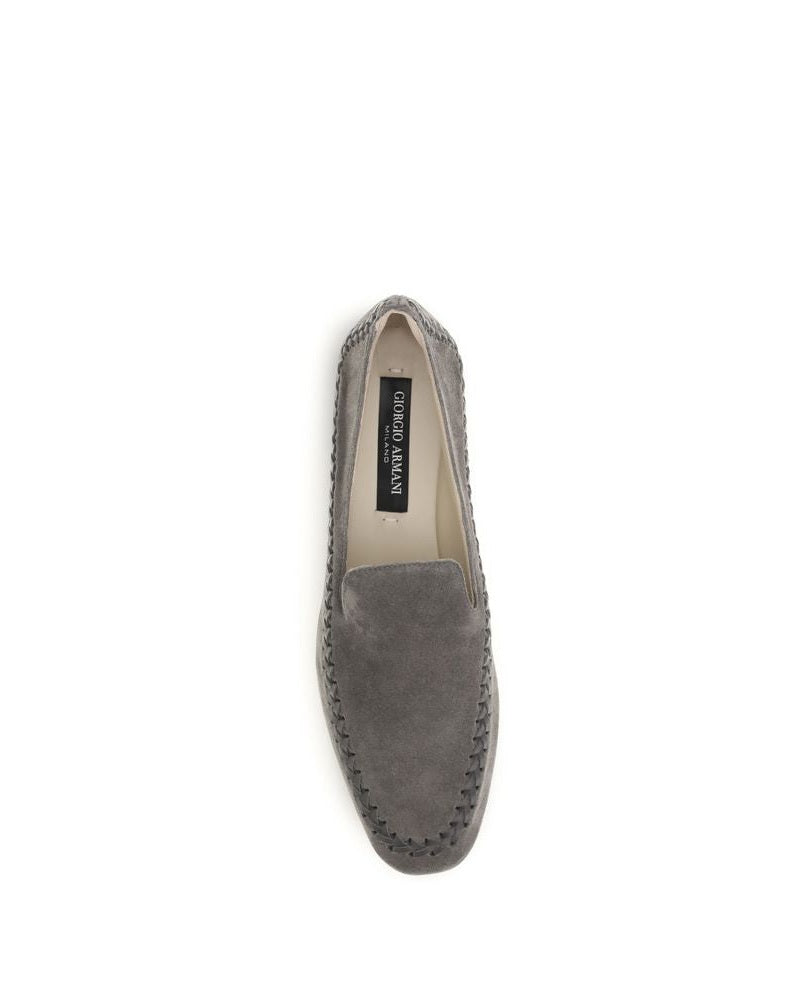 Giorgio Armani Gray Calf Leather Bos Taurus Slip On Loafers Glam Steals