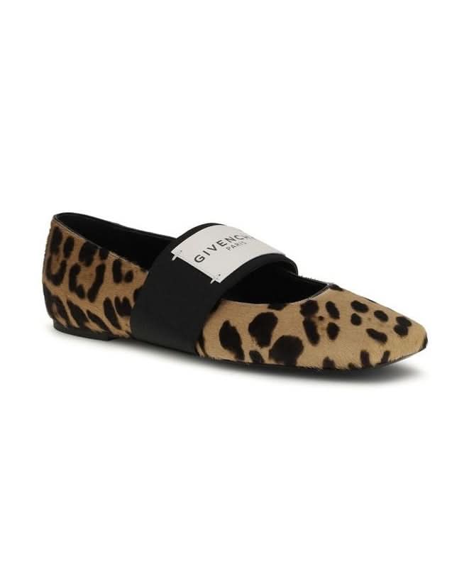 Givenchy Beige Calf Leather Bos Taurus Ballet Flats