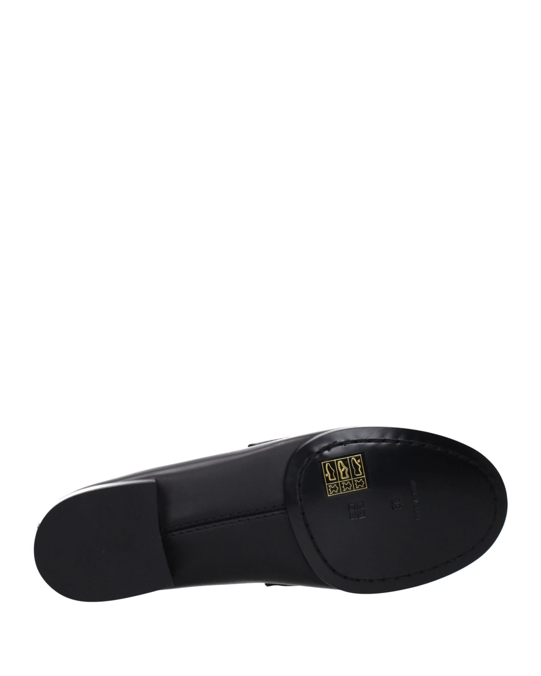 Givenchy Black Leather Slip On Loafers Flats
