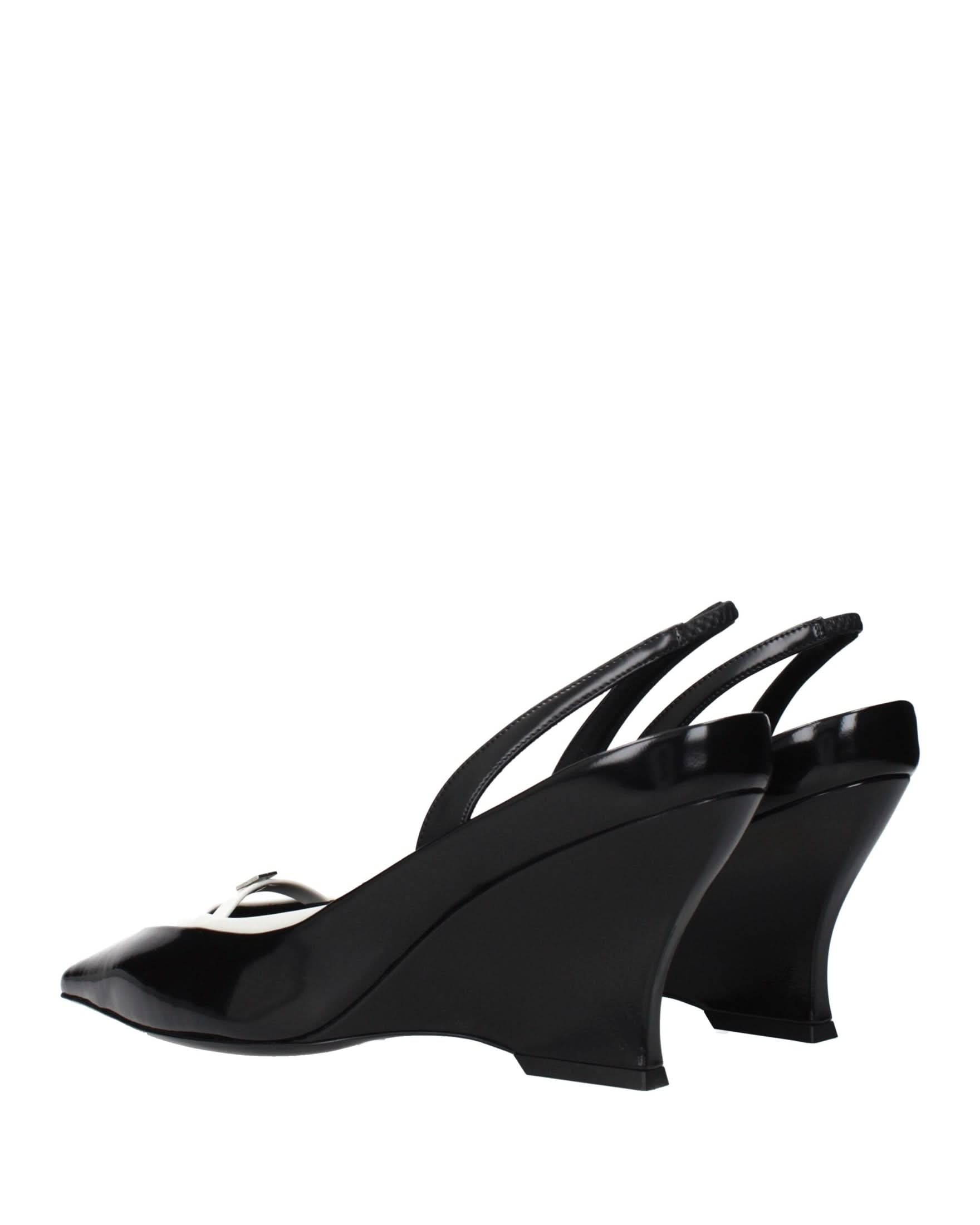 Givenchy Black Leather Wedge Sandals Sandals