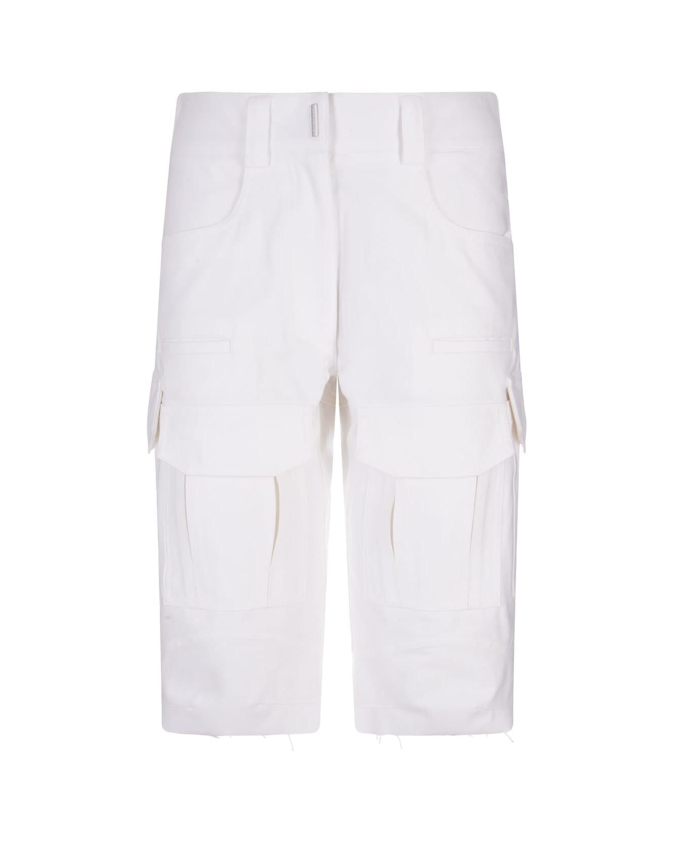 Givenchy White Fibres Cargo Shorts Glam Steals