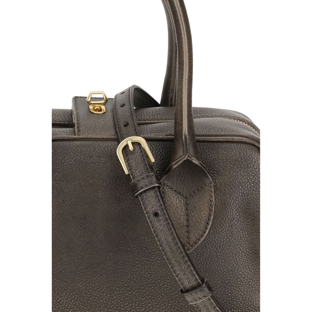 Golden Goose Gold Leather Vita Bag Treated Body Metal Glam Steals