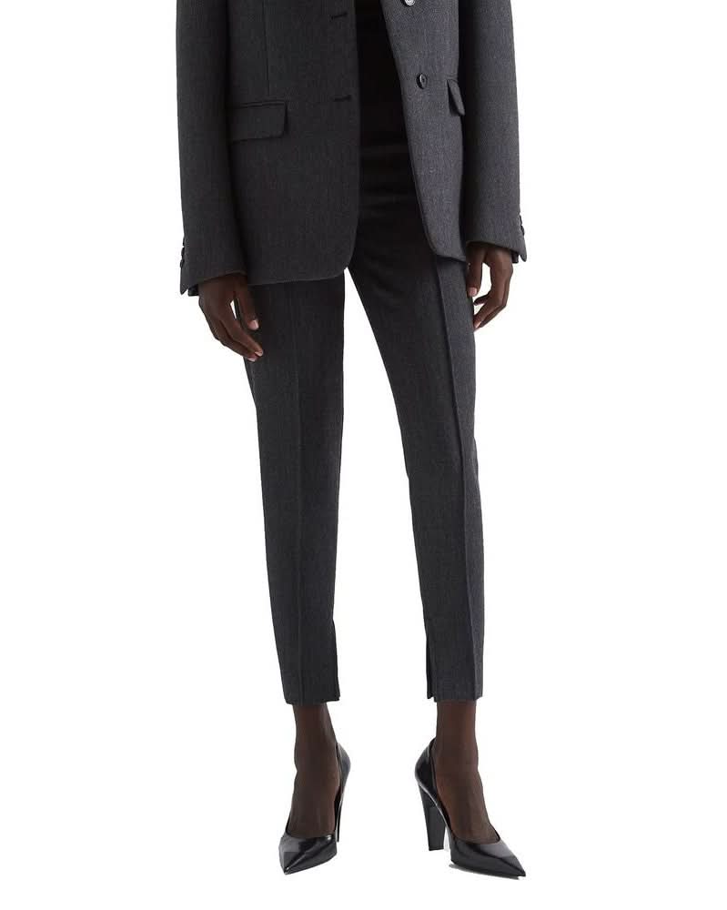 Gray Elastane Dress Pants Glam Steals