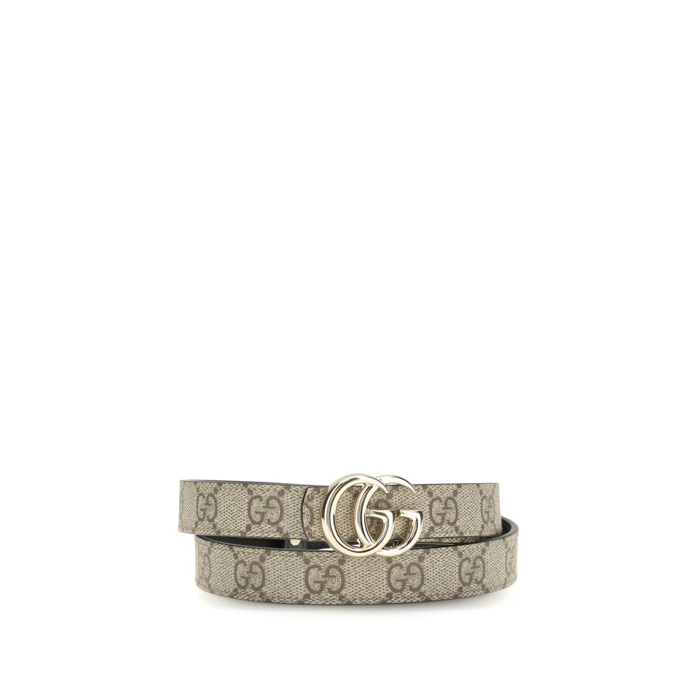 Gucci Beige Calf Leather Bos Taurus Thin Belt Glam Steals