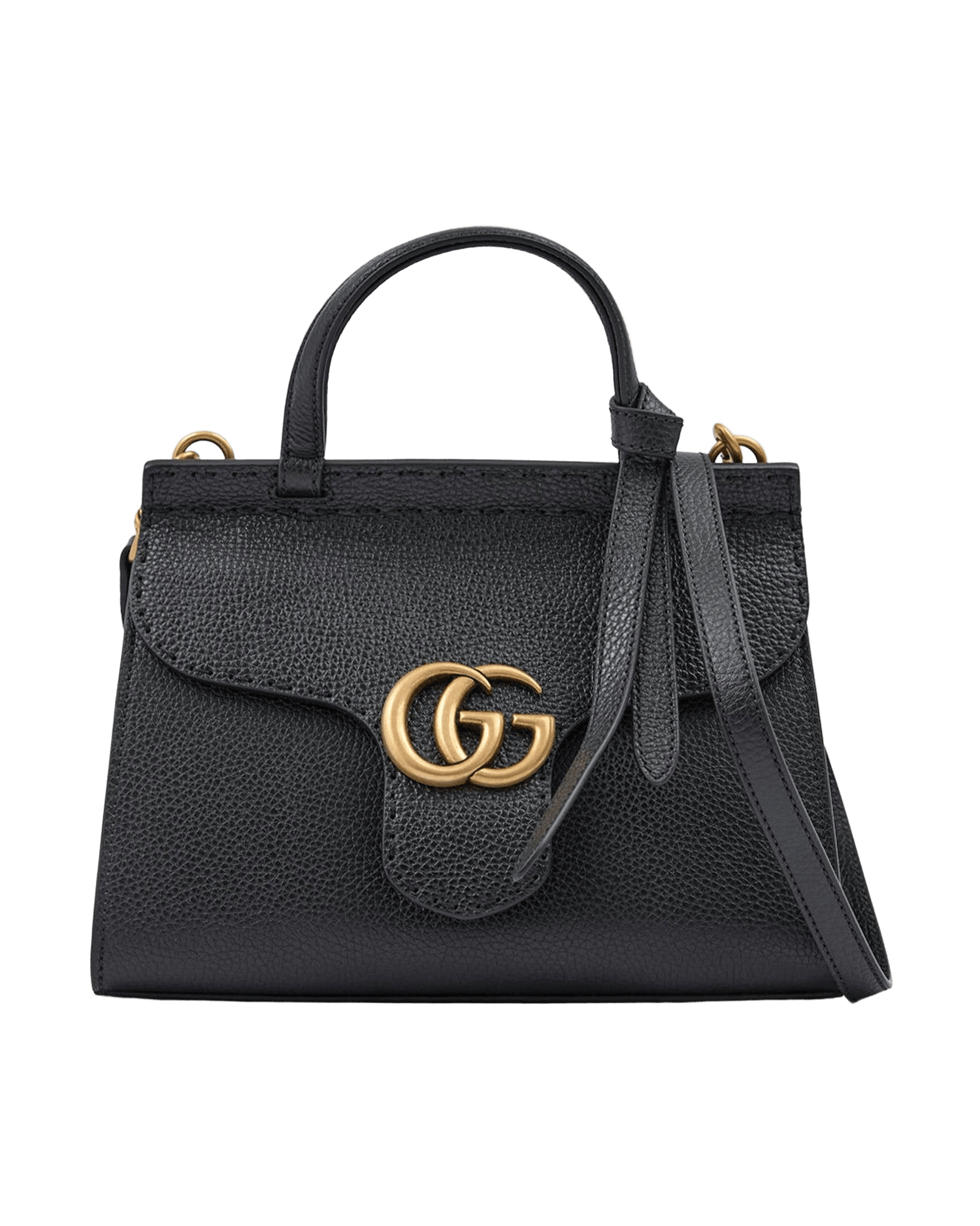 Gucci Leather Black Gg Marmont Handbag Glam Steals