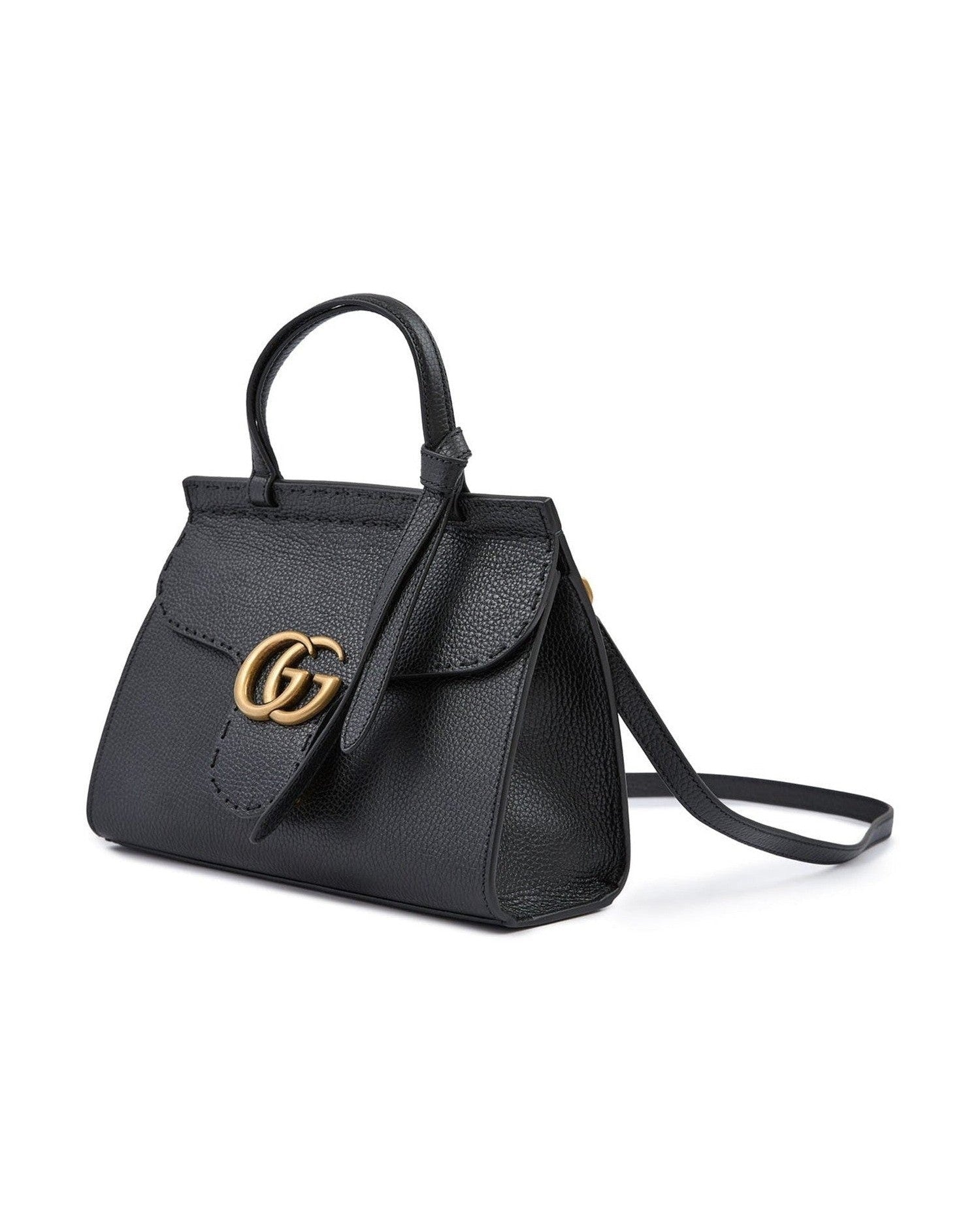 Gucci Black Leather Gg Marmont Handbag Glam Steals