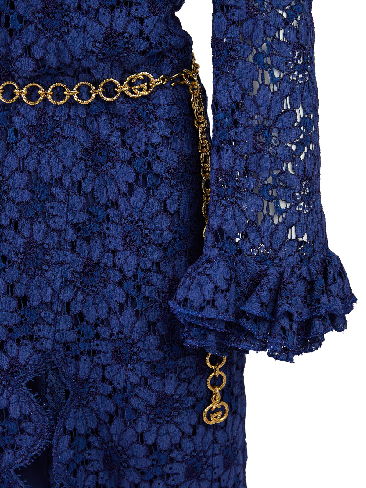 Gucci Blu Viscose And Cotton Mid Long Dress Glam Steals