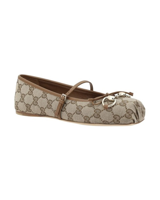 Gucci Brown Calf Leather Bos Taurus Ballet Flats Glam Steals