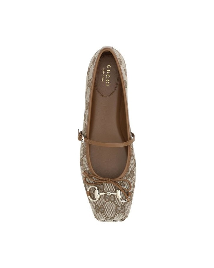 Gucci Brown Calf Leather Bos Taurus Ballet Flats Glam Steals