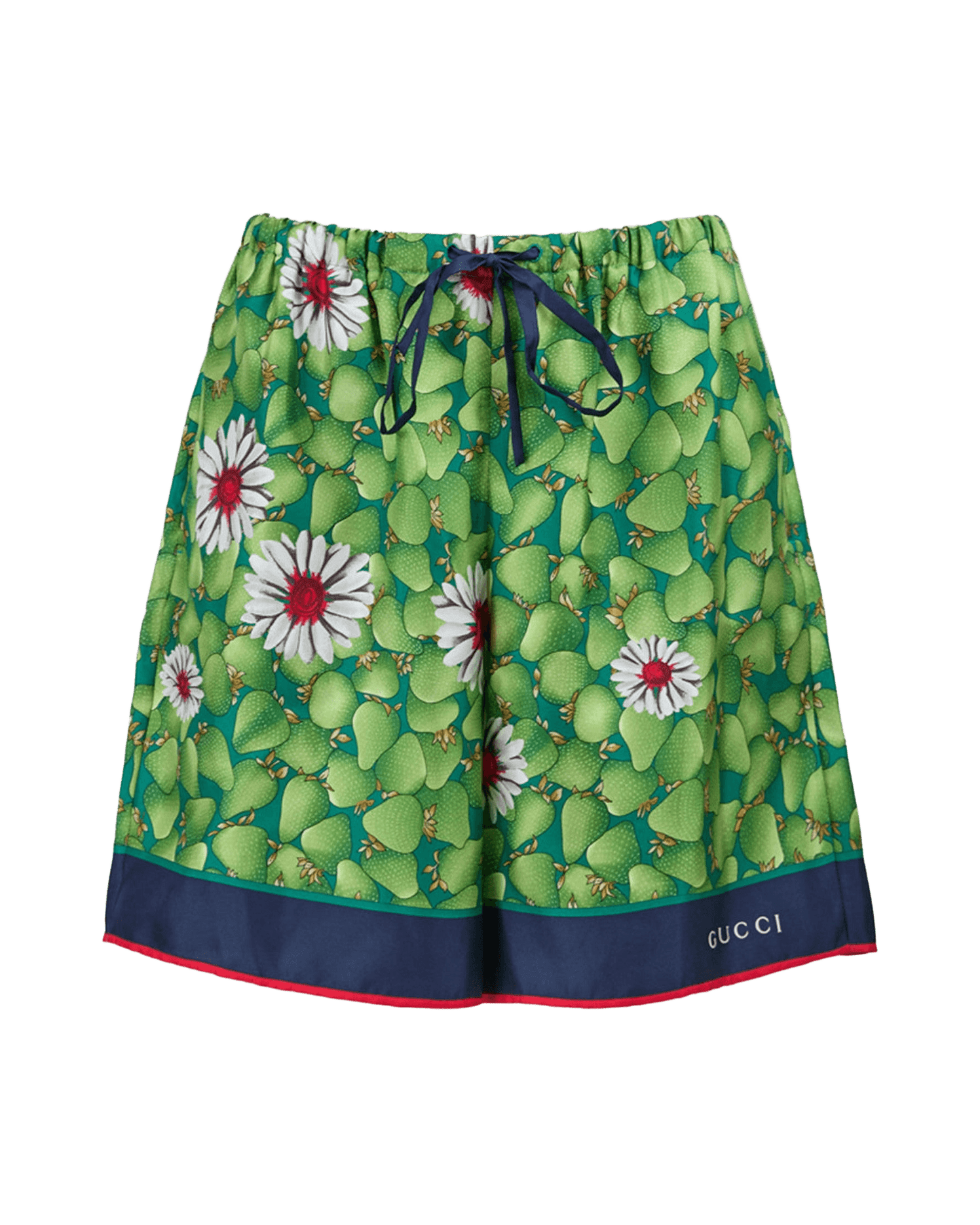 Gucci Flower Green Printed Silk Shorts Glam Steals