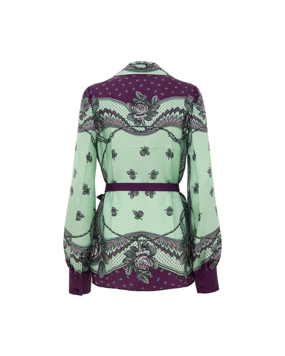 Gucci Green Silk Pattern Shirt Glam Steals