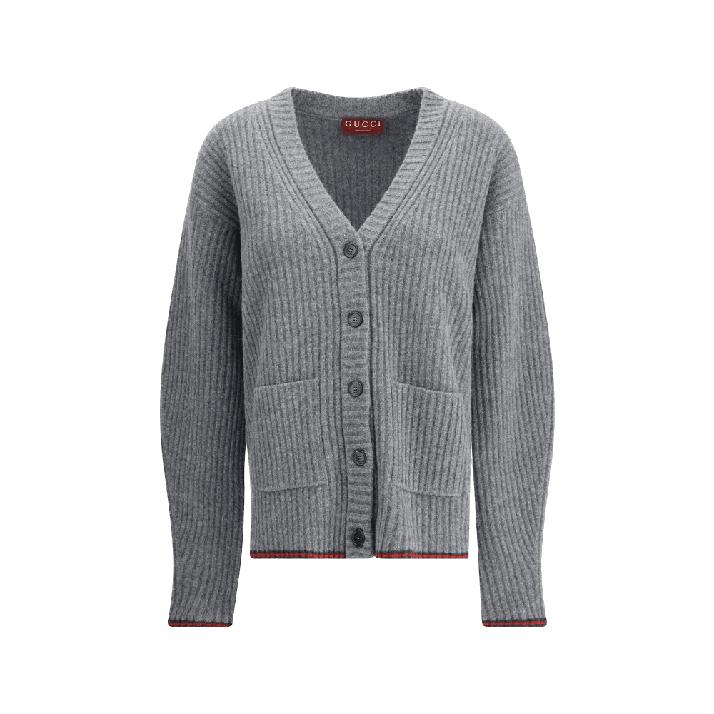 Gucci Wool Ribbed Knit Cardigan