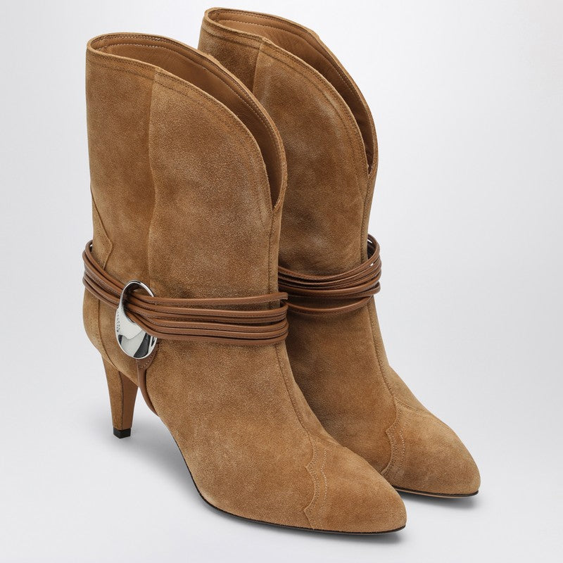 ISABEL MARANT Low cognac-coloured suede boot Glam Steals