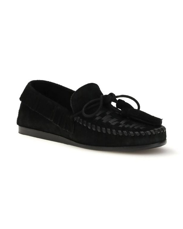 Isabel Marant Black Calf Leather Bos Taurus Slip On Loafers Glam Steals