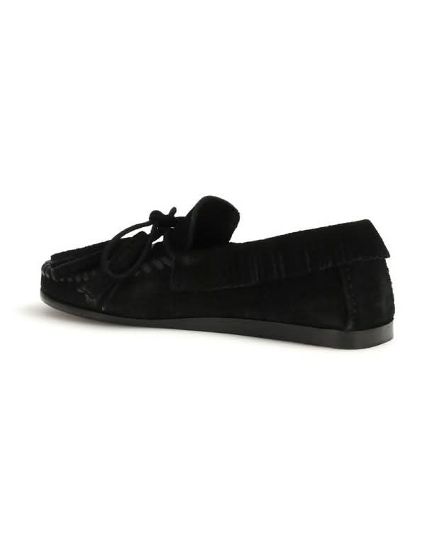 Isabel Marant Black Calf Leather Bos Taurus Slip On Loafers Flats
