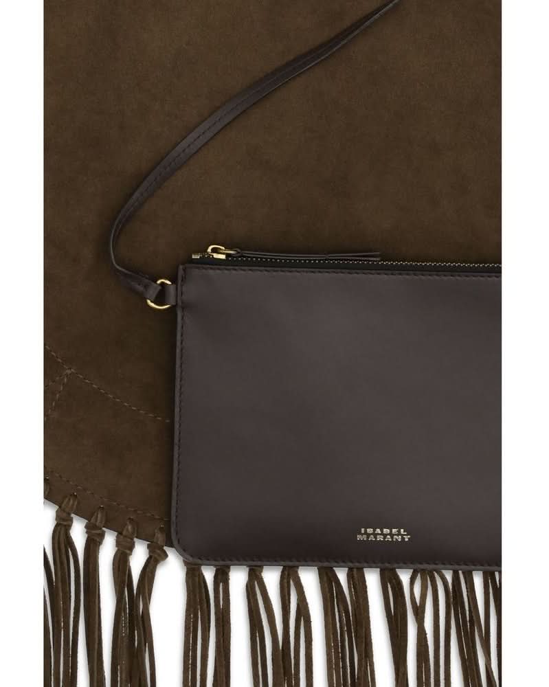 Isabel Marant Brown Calf Leather Bos Taurus Shoulder Bag
