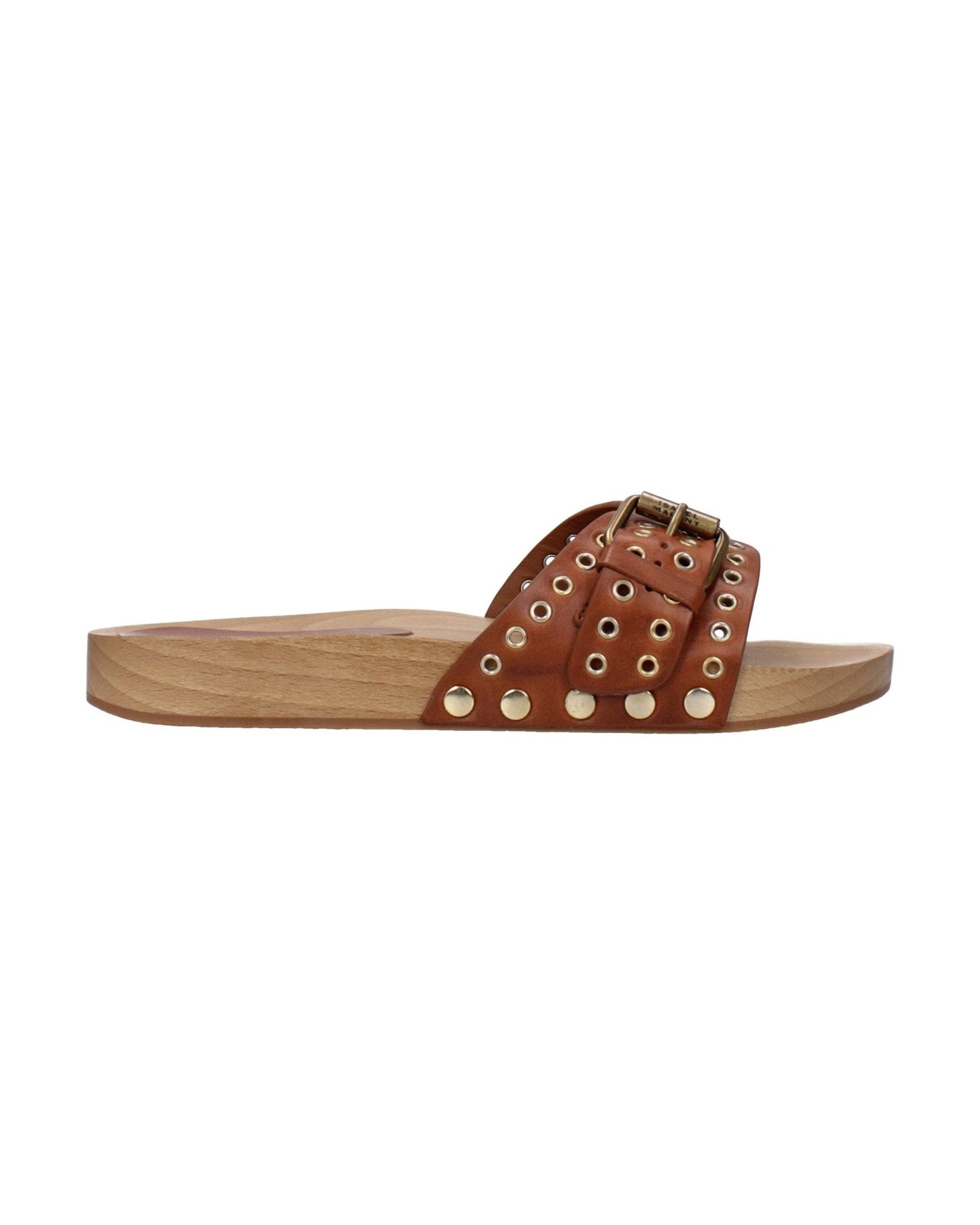Isabel Marant Brown Leather Slippers