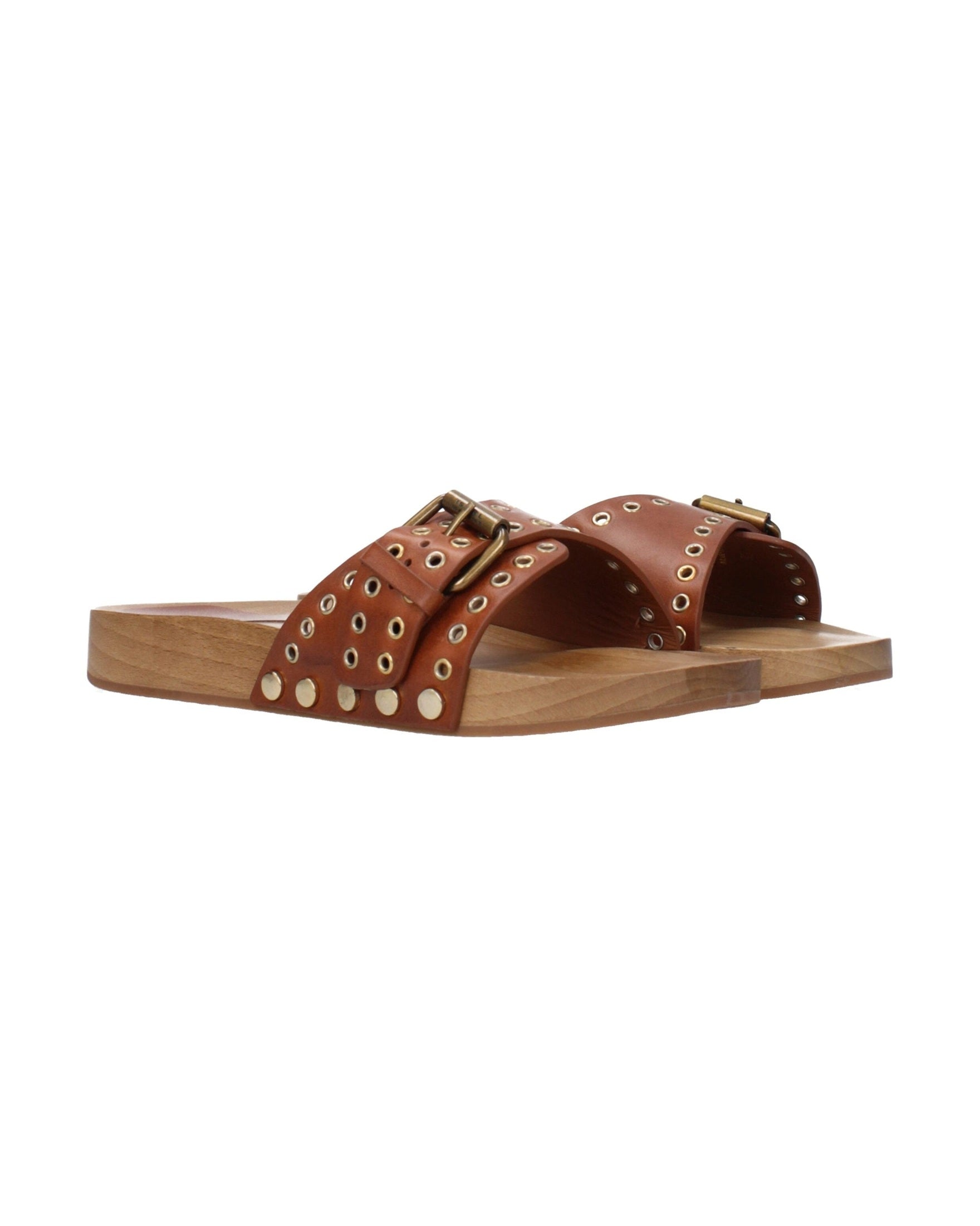 Isabel Marant Brown Leather Slippers