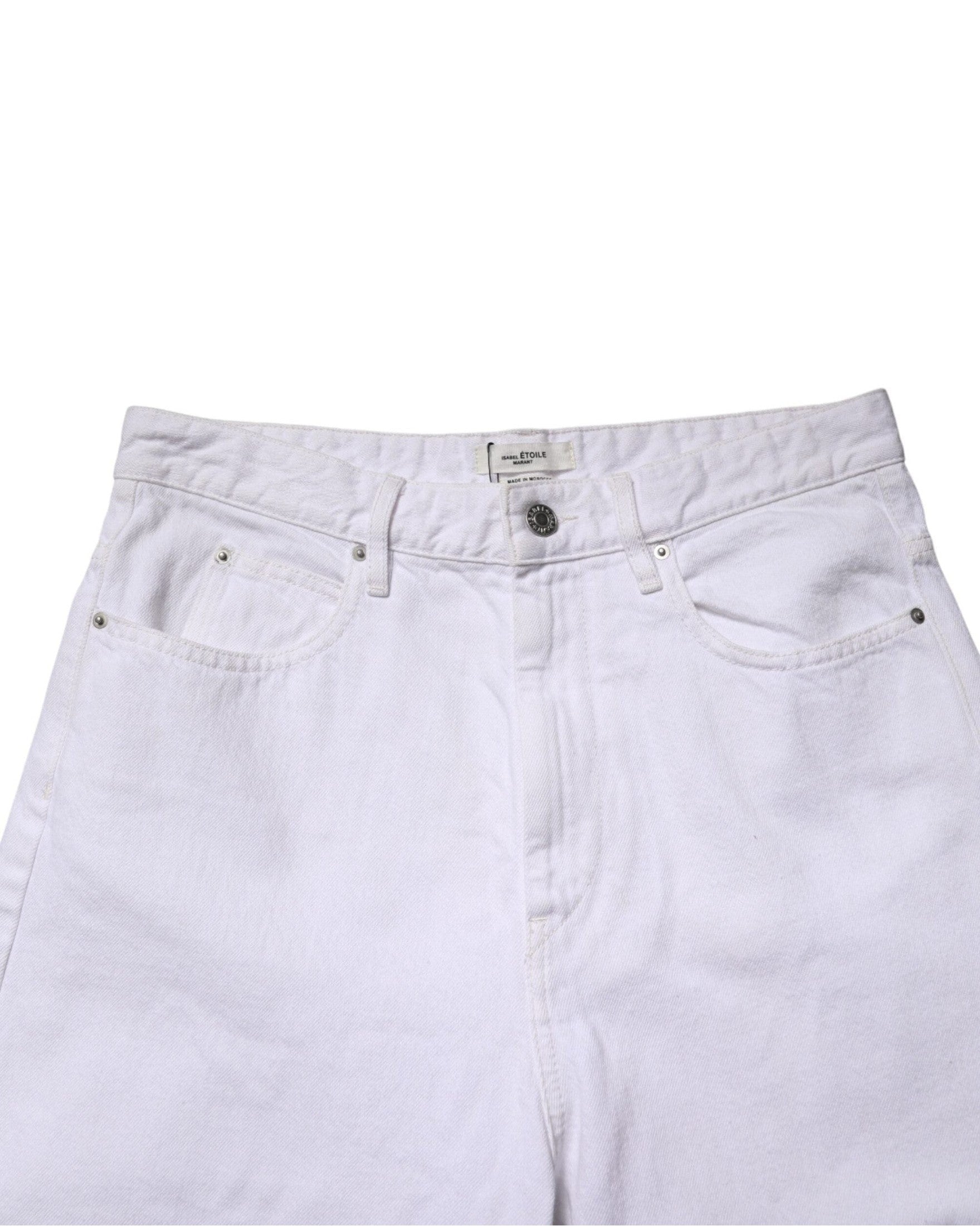 Isabel Marant Etoile White Denim High Waist Straight Jeans Glam Steals