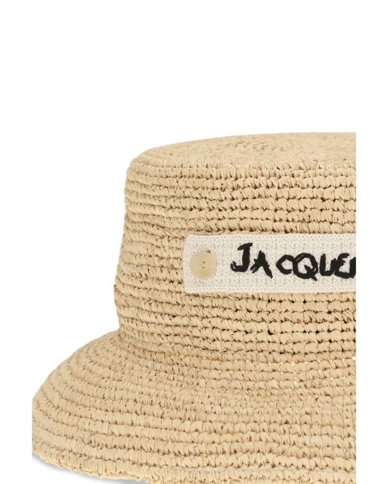 Jacquemus Beige Raffia Bucket Hat