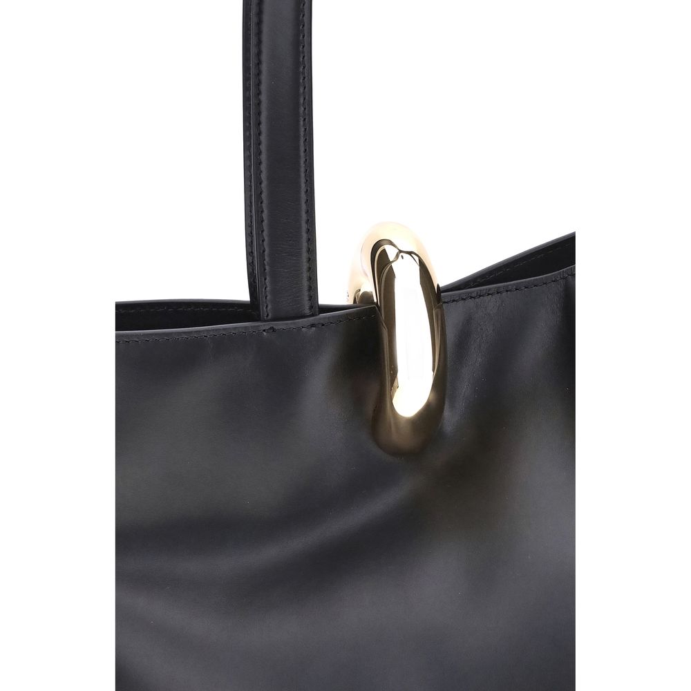 Jacquemus Black Calf Leather Bos Taurus Shoulder Bag Glam Steals
