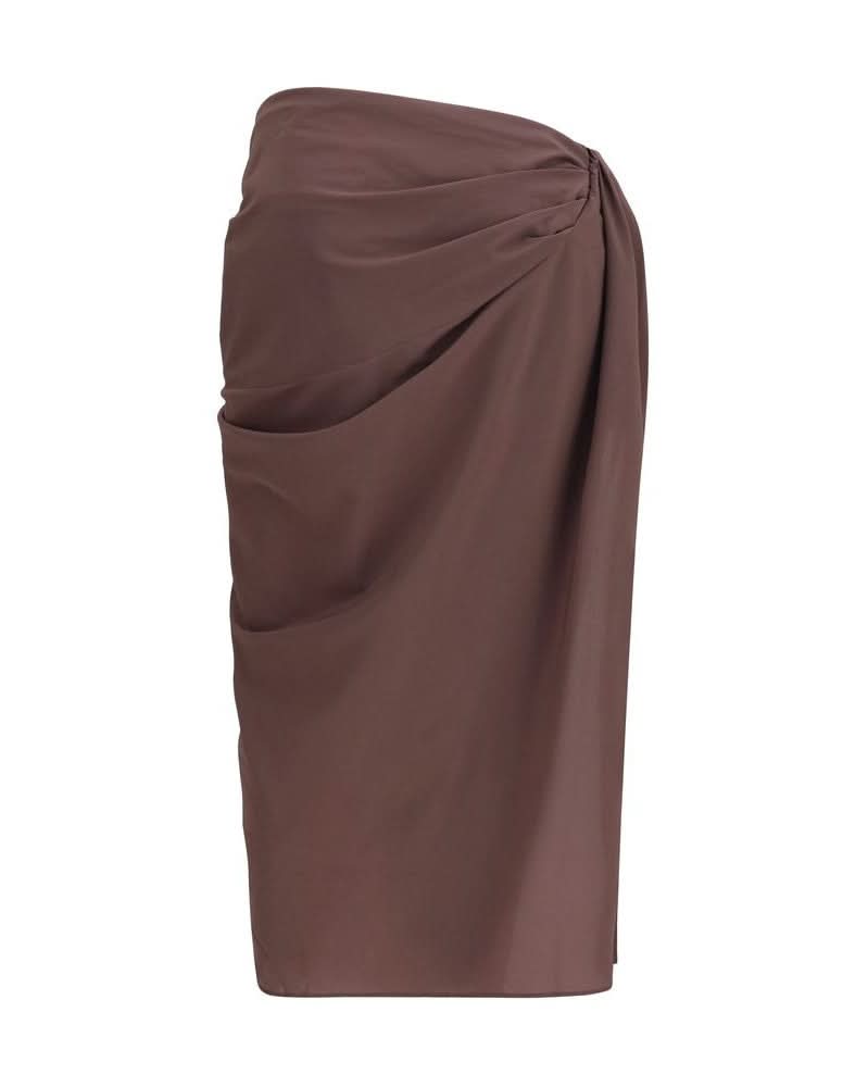 Jacquemus Brown Polyester Midi Skirt Glam Steals
