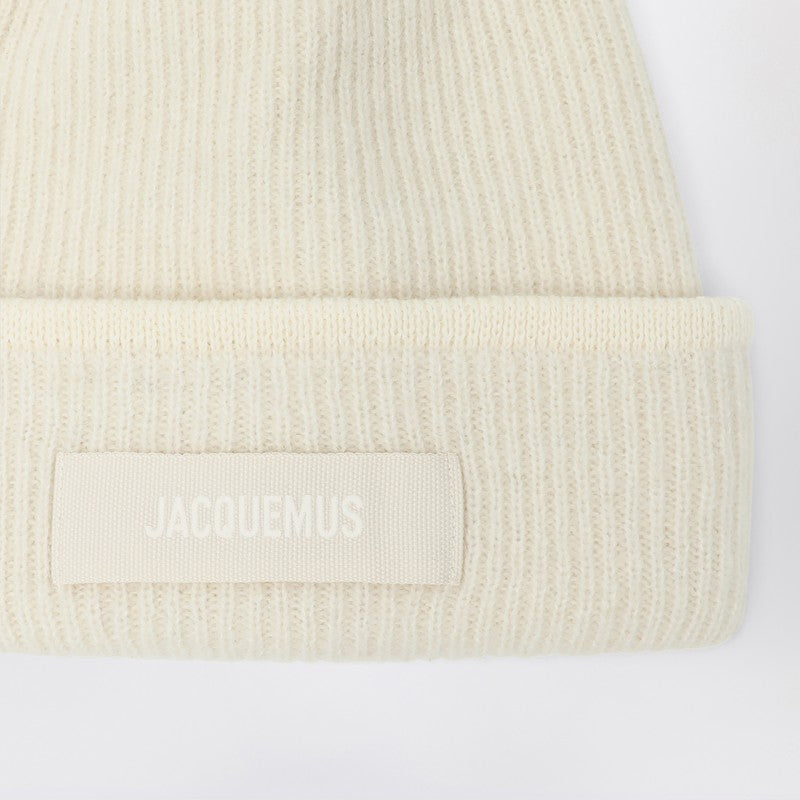 Jacquemus Off White Wool Ribbed Hat Glam Steals