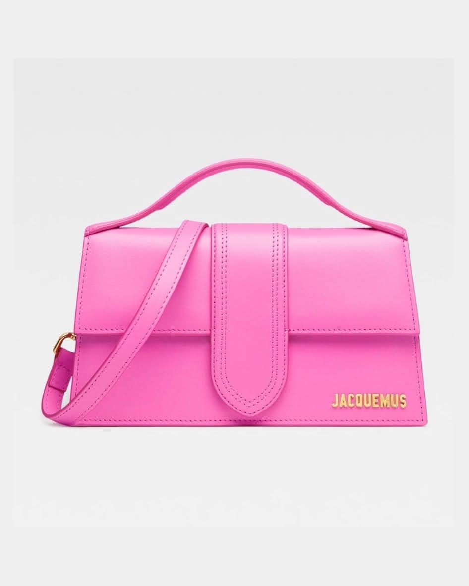 Jacquemus Pink Leather Neon Le Grand Bambino Handbag Glam Steals