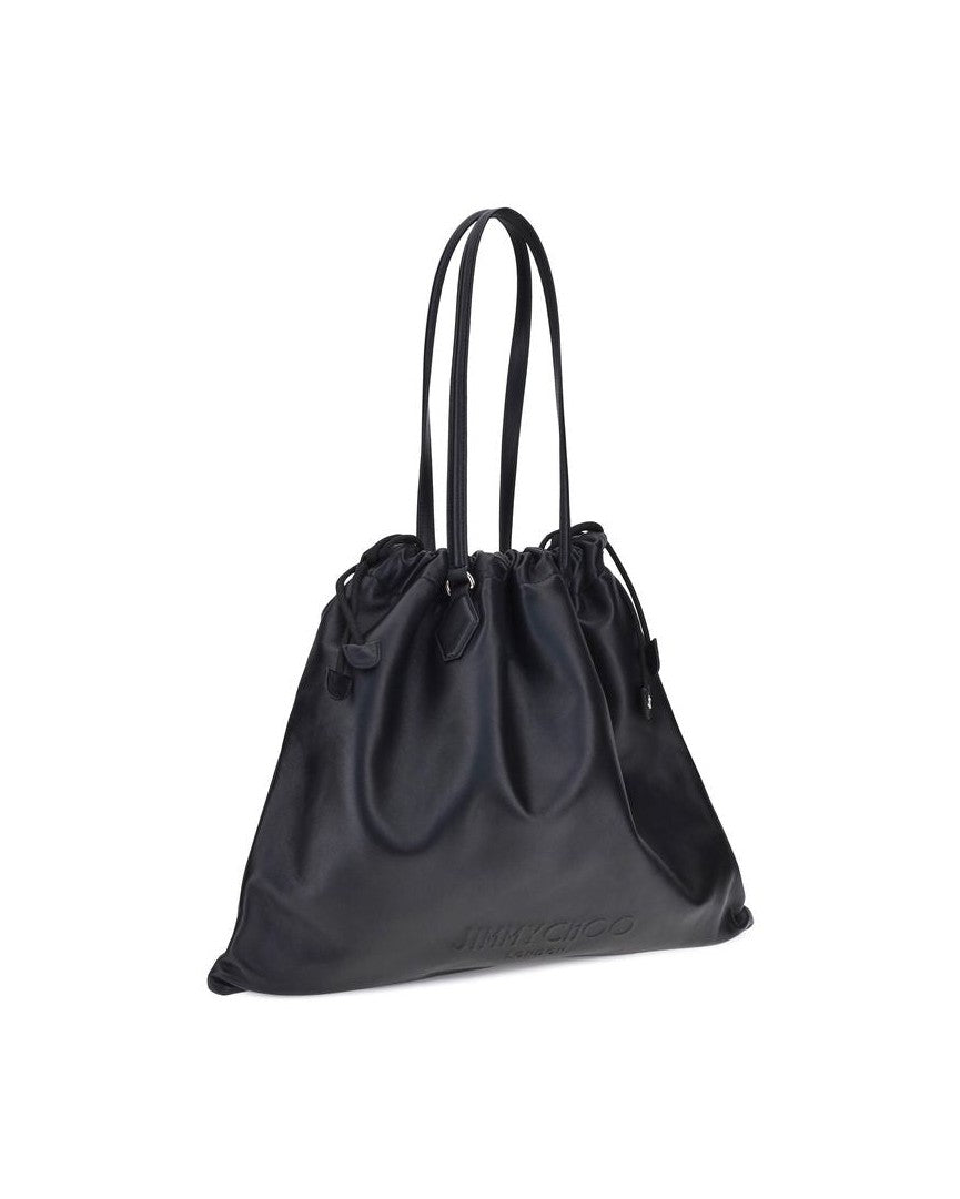 Jimmy Choo Black Calf Leather Bos Taurus Shoulder Bag Glam Steals