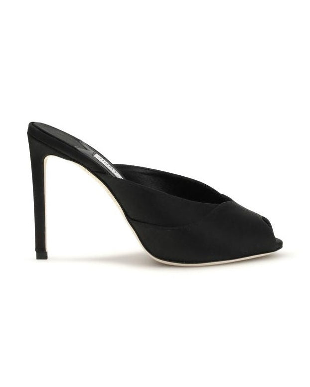 Jimmy Choo Black Calf Leather Bos Taurus Stiletto Heel Sandals Heels